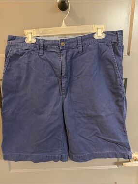Mens Polo by Ralph Lauren Navy Flat-Front Relaxed Fit Cotton Shorts - size 34